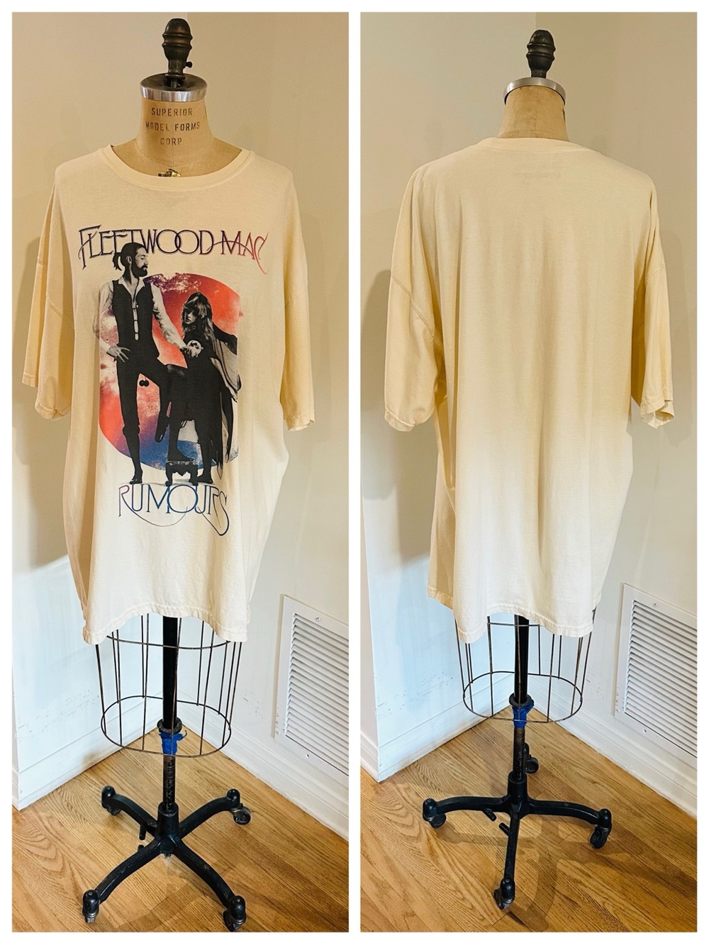 FREE PEOPLE x Live Nation Fleetwood Mac Oversized Tee in Cream, Sz M/L